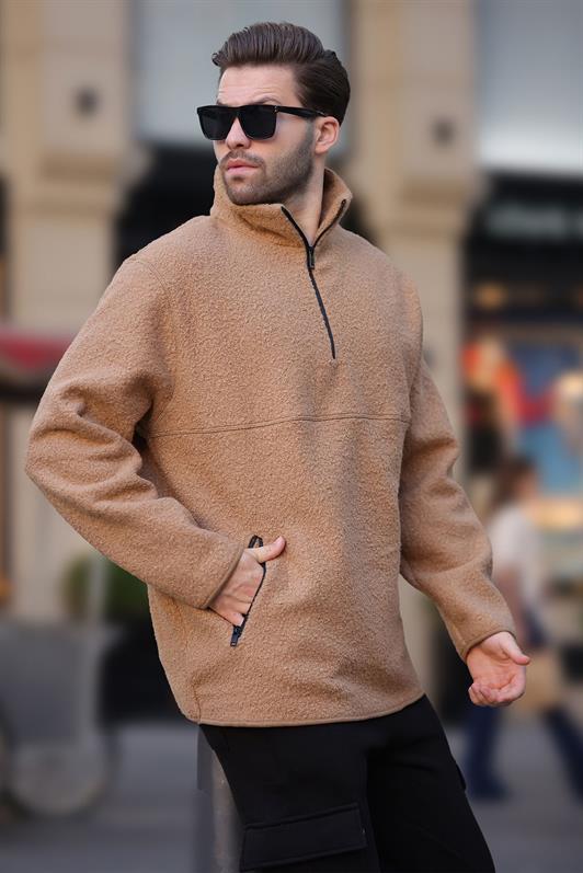 MDX Beige Crew Neck Half Zip Buckle Sweatshirt 7084 - Chilliwack