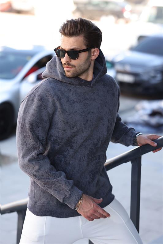 MDX Men's Hooded Sweatshirt with Smoke Pattern E7167 - Bergisch Gladbach