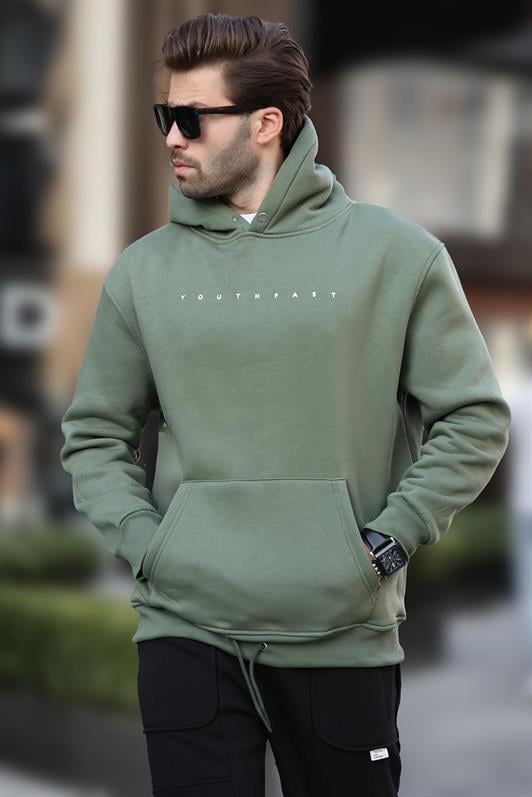 MDX Haki Hooded Printed Men's Sweatshirt 7077 - Richmond