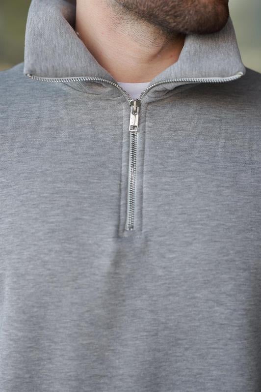 MDX Grimelanj Zippered Stand-up Collar Kangaroo Pocket Men's Sweatshirt E7159 - Mission
