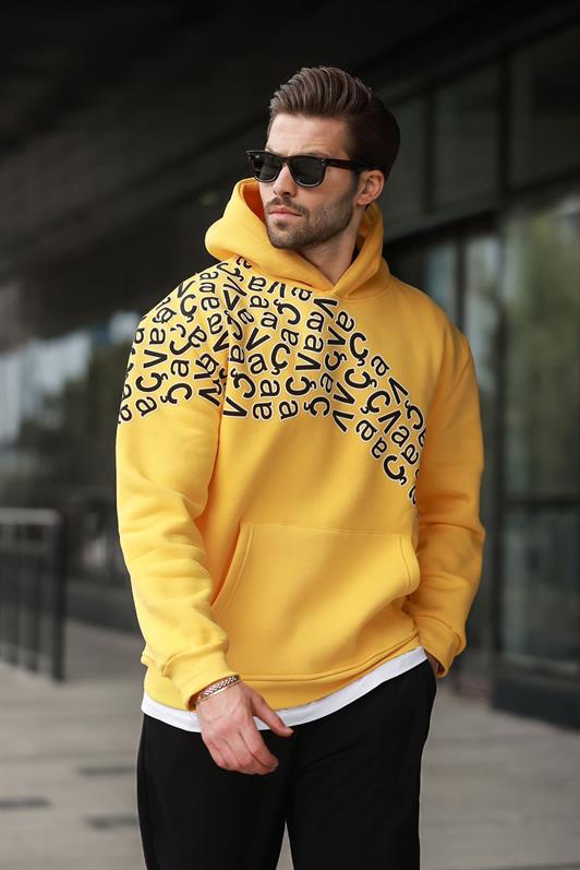 MDX Yellow Printed Hooded Men's Sweatshirt E7160 - Hammond