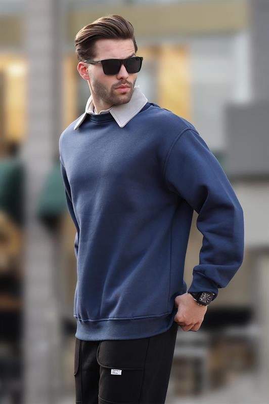MDX Navy Blue Polo Neck Men's Sweatshirt 7086 - Löhne