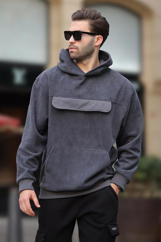 MDX Smoke Hooded Covered Pocket Detailed Polar Men's Sweatshirt 7097 - Brescia