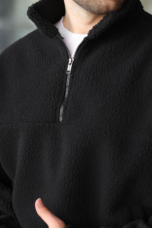 MDX Siyah Yarım Fermuarlı Dik Yaka Polar Sweatshirt E7165 - Citrus Heights