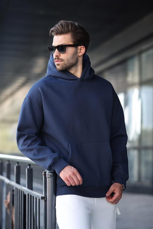 MDX Lacivert Kapüşonlu Kanguru Cep Erkek Sweatshirt E7169 - Sanford