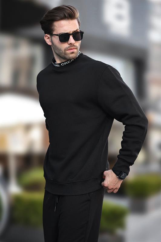 MDX Black Bicycle Collar Men's Sweatshirt with Shawl Collar 7047 - Ensenada