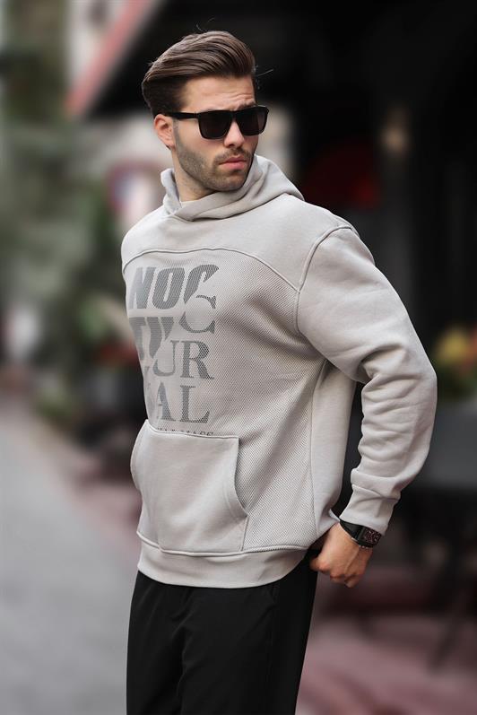 MDX Hooded Men's Sweatshirt with Printed Grey and Pocket Detail 7062 - Fredericton