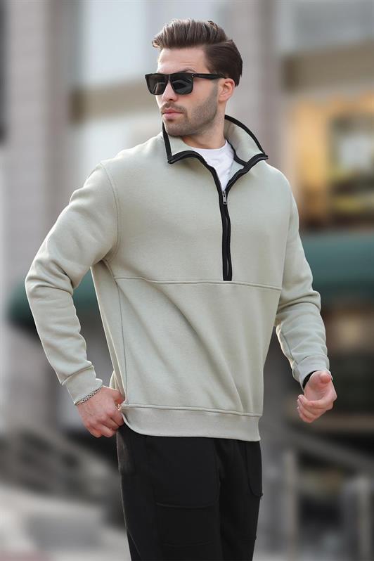 MDX Unripe Green Stand Collar Half Zip Sweatshirt 7079 - Quinte West