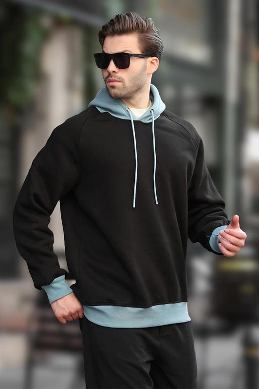MDX Black Color Blocked Hooded Sweatshirt 7073 - Evergem