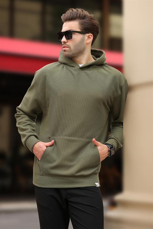 MDX Haki Hooded Sweatshirt with Pocket Detail 7095 - Middelburg