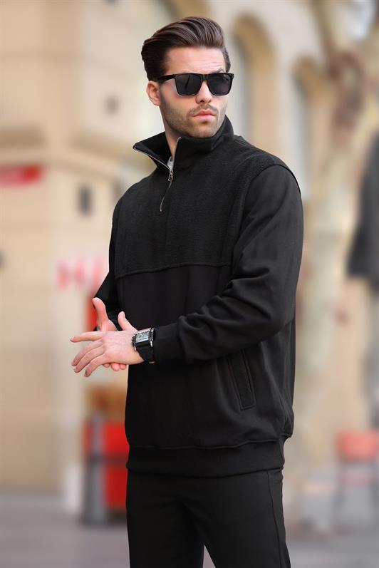 MDX Black Stand Collar Half Zip Polar Sweatshirt 7096 - Texas City