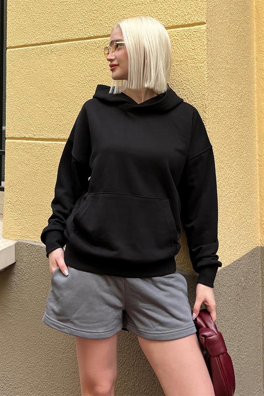 MDX Black Hooded Oversized Pocket Sweatshirt MG2207 - Ashton