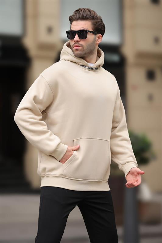 MDX Beige Hooded Sweatshirt with Embroidery Detail 7099 - Bristol