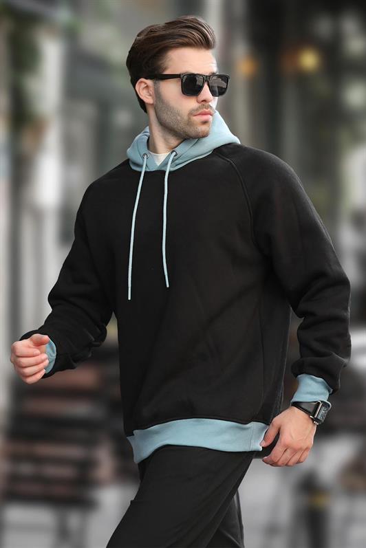 MDX Black Color Blocked Hooded Sweatshirt 7073 - Evergem