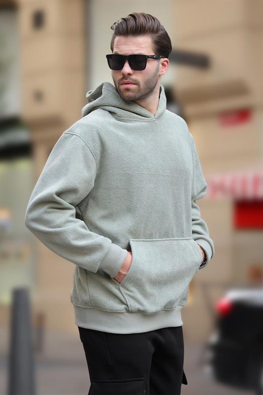MDX Unripe Green Hooded Pocket Detailed Polar Men's Sweatshirt 7093 - Jerez de García Salinas