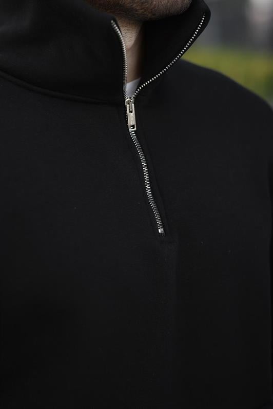 MDX Black Zippered Stand Collar Kangaroo Pocket Men's Sweatshirt E7159 - Lubbock