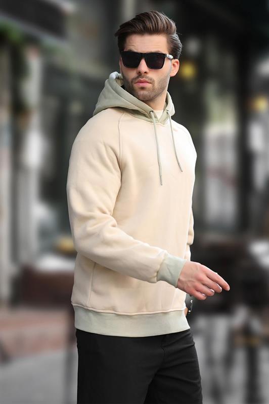 MDX Beige Color Block Hooded Sweatshirt 7073 - Barreiro
