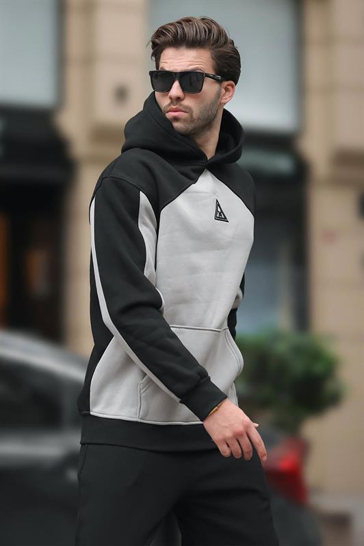 MDX Black Hooded Sweatshirt with Pocket Detail and Embroidery E7085 - Molina de Segura