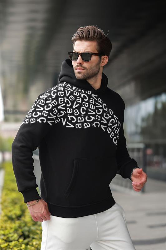 MDX Black Printed Hooded Men's Sweatshirt E7160 - Glen Burnie