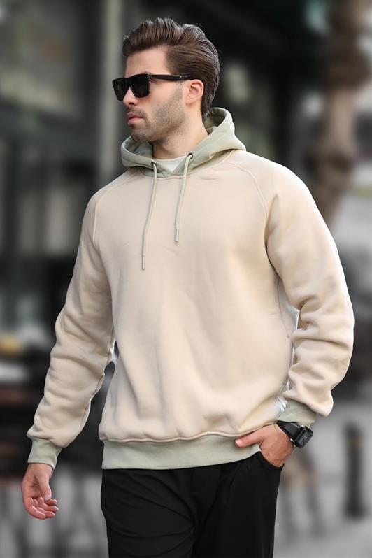 MDX Beige Color Block Hooded Sweatshirt 7073 - Barreiro