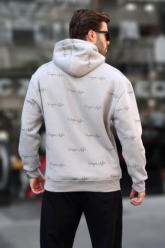 MDX Men's Sweatshirt with Hood and Printed Pocket Detail in Grey 7075 - Hilton Head Island