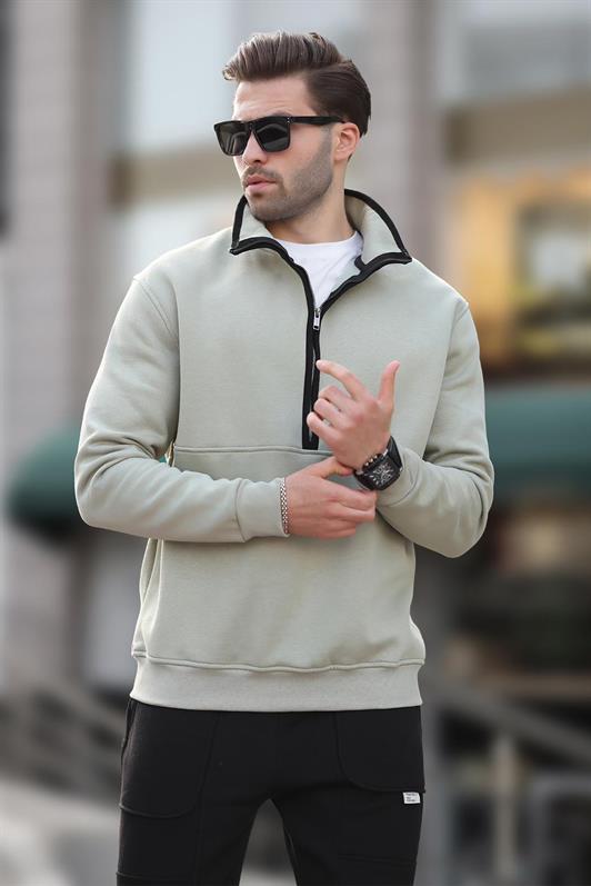MDX Unripe Green Stand Collar Half Zip Sweatshirt 7079 - Quinte West