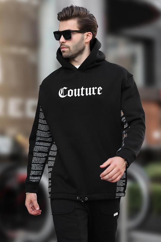 MDX Black Hooded Printed Men's Sweatshirt 7090 - Zaporizhzhia