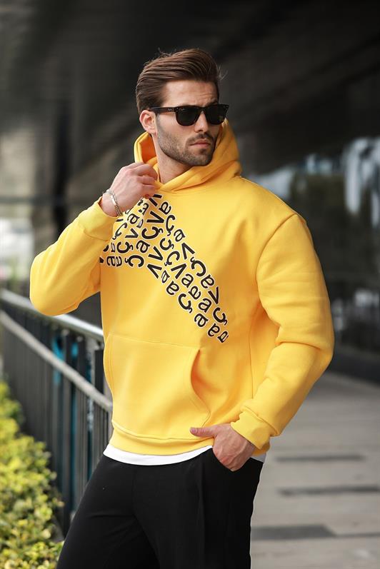 MDX Yellow Printed Hooded Men's Sweatshirt E7160 - Hammond