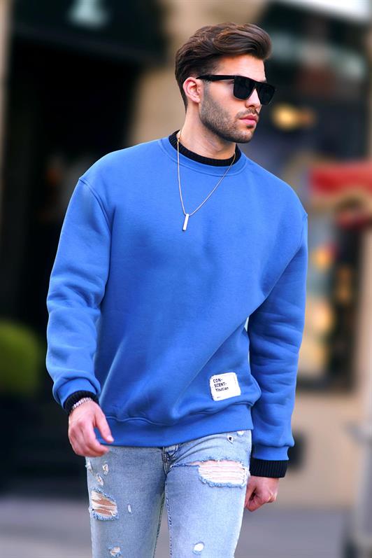 MDX Indigo Bicycle Collar Oversized Raglan Sleeve Detail Men's Sweatshirt 7043 - Kifisiá