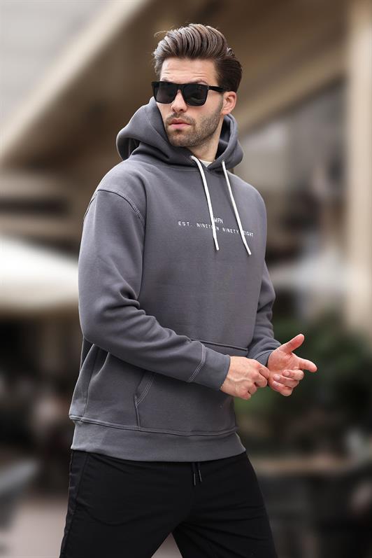 MDX Men's Smoke Hooded Embroidered Detail Pocket Sweatshirt 7066 - Ciudad de Allende