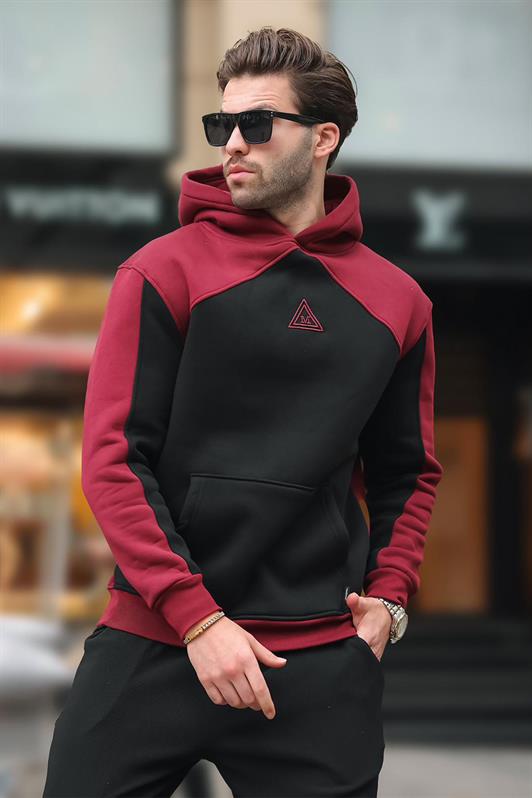 MDX Burgundy Hooded Sweatshirt with Pocket Detail and Embroidery E7085 - Kaiserslautern
