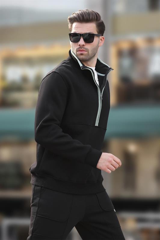 MDX Black High Neck Half Zip Sweatshirt 7079 - Orlando