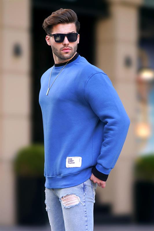 MDX Indigo Bicycle Collar Oversized Raglan Sleeve Detail Men's Sweatshirt 7043 - Kifisiá