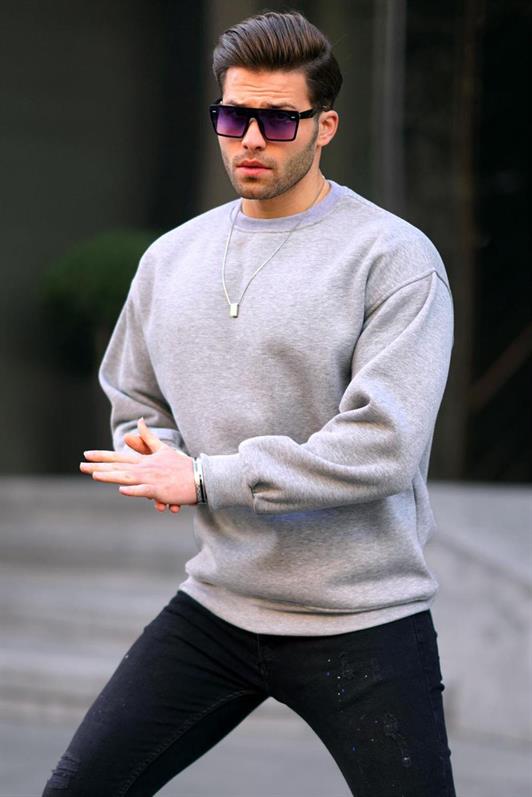 MDX Grimelanj Bicycle Collar Oversize Basic Men's Sweatshirt with Shawl 6048 - Sankt Pölten