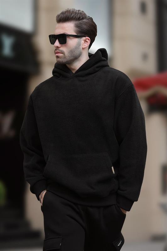 MDX Black Hooded Pocket Detailed Men's Polar Sweatshirt 7093 - Oranienburg