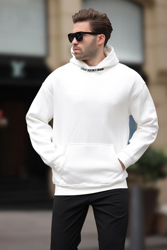 MDX White Hooded Sweatshirt with Embroidery Detail 7099 - Gillingham
