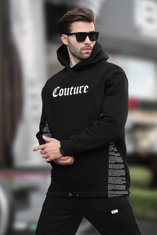 MDX Black Hooded Printed Men's Sweatshirt 7090 - Zaporizhzhia