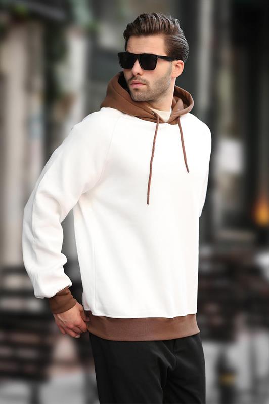 MDX Ecru Color Block Hooded Sweatshirt 7073 - Langen