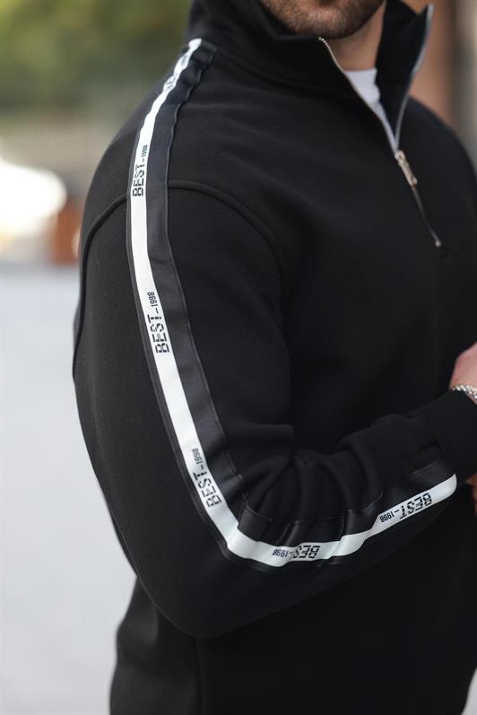 MDX Black Half Zip Fisherman Collar Men's Sweatshirt E7164 - Loreto