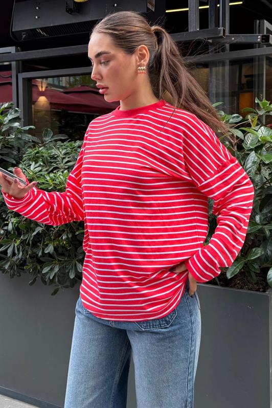 MDX Kırmızı Çizgili Sweatshirt MG2572 - Lake Havasu City