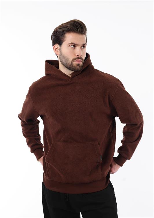 MDX Painful Brown Hooded Pocket Detailed Polar Men's Sweatshirt 7093 - Steinfurt