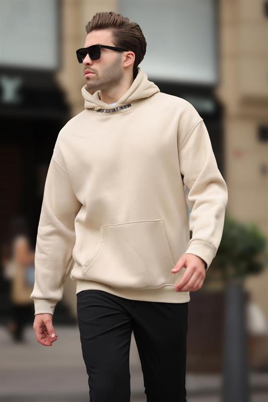MDX Beige Hooded Sweatshirt with Embroidery Detail 7099 - Bristol