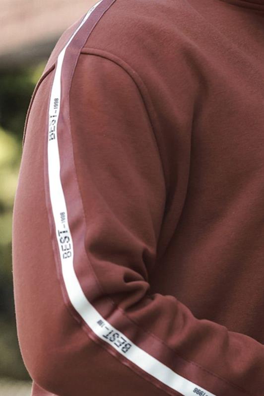 MDX Painful Brown Half Zip Fisherman Collar Men's Sweatshirt E7164 - Como