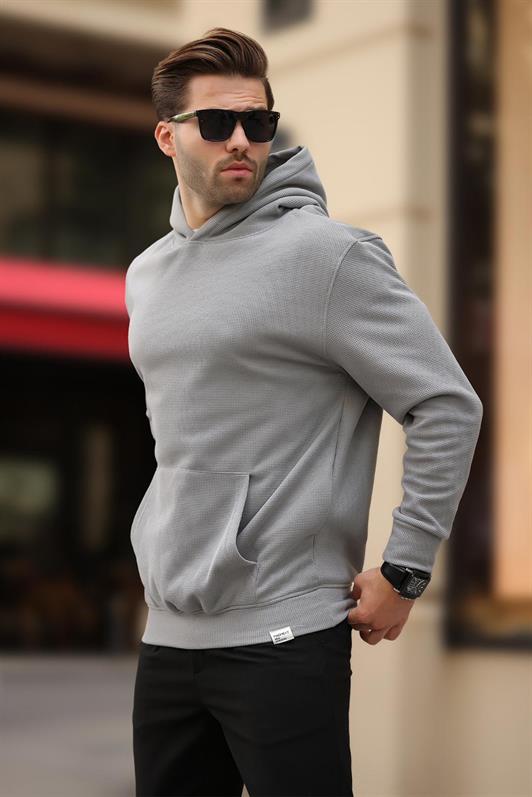 MDX Hooded Sweatshirt with Pocket Detail in Gray 7095 - Villagarcía de Arosa