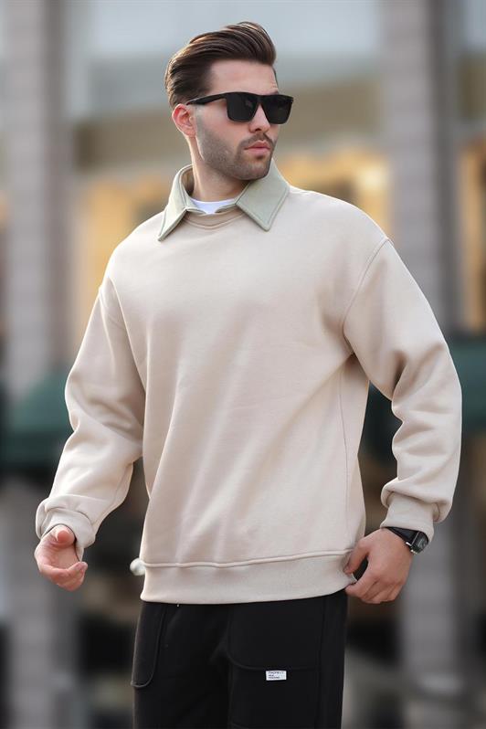 MDX Beige Polo Neck Men's Sweatshirt 7086 - East Orange