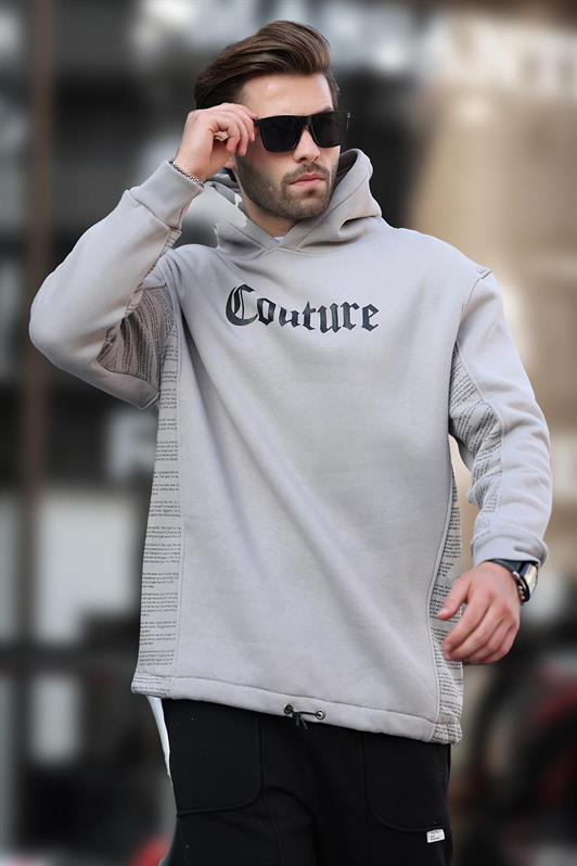 MDX Printed Men's Hooded Sweatshirt in Gray 7090 - Pulheim