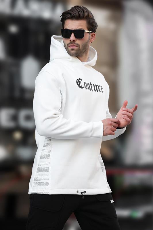 MDX Ecru Hooded Printed Men's Sweatshirt 7090 - El Prat de Llobregat