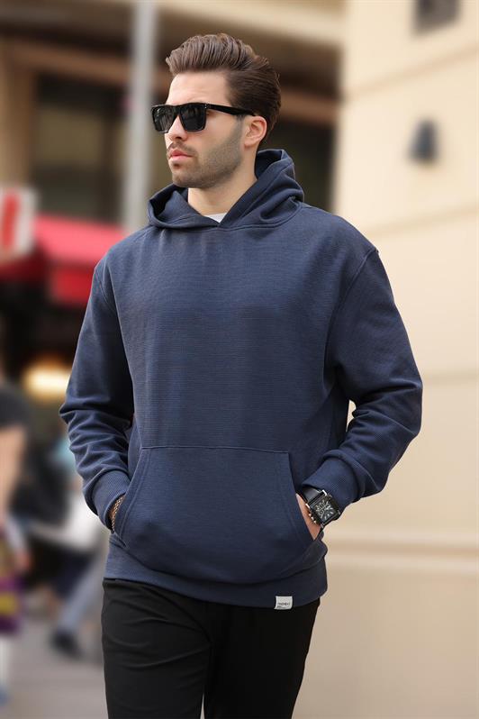 MDX Navy Hooded Sweatshirt with Pocket Detail 7095 - Timberwood Park