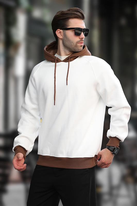 MDX Ecru Color Block Hooded Sweatshirt 7073 - Langen