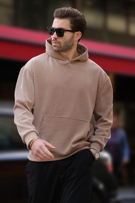 MDX Taba Hooded Textured Sweatshirt with Pocket Detail E7101 - Beaumont
